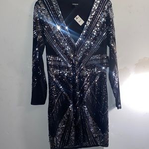 Express women, Large, black and silver sequin